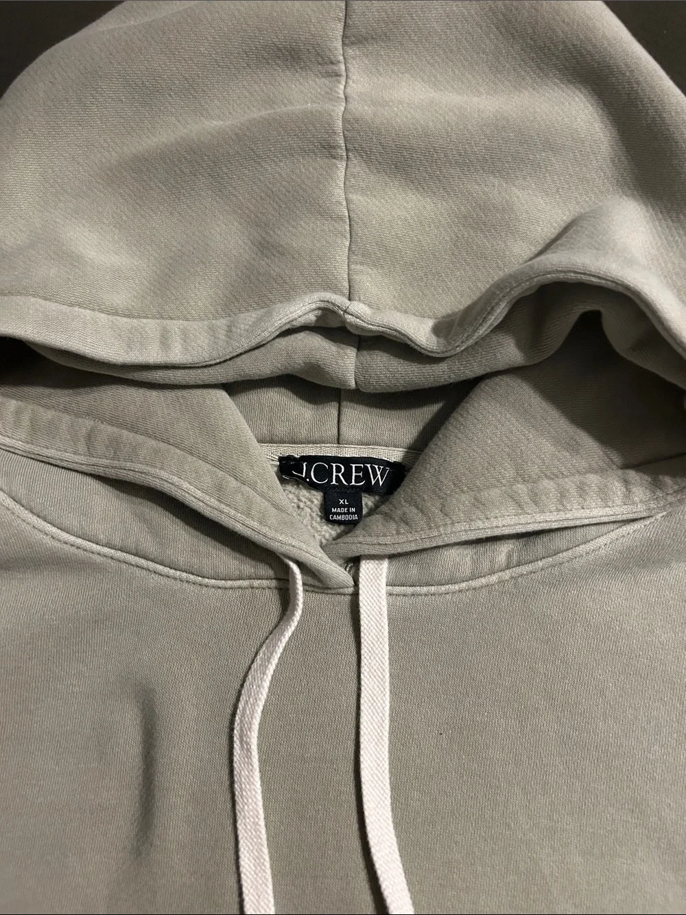 JCrew Women's Cropped Hoodie Sweatshirt Light Green